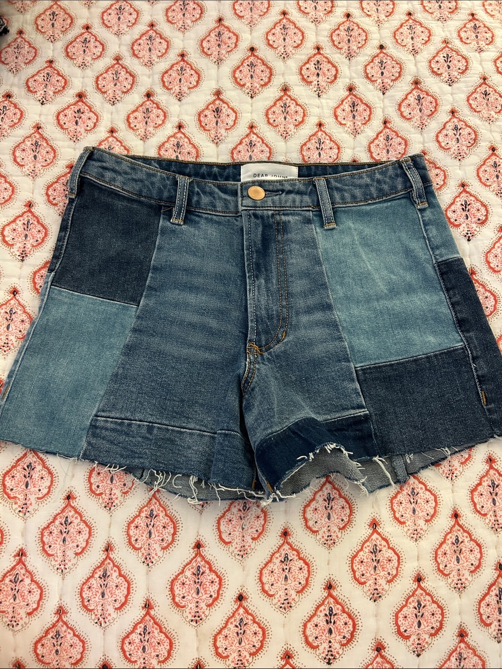 Dear John Patchwork Multi-Blue Denim Shorts